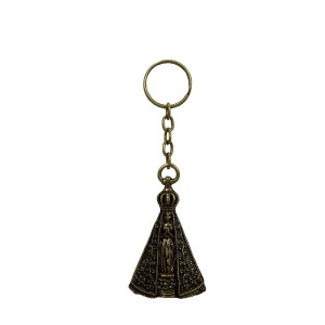 CH415000 - Chaveiro N. Sra. Aparecida Metal Ouro Velho - 12x4,5cm