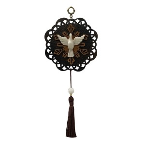 AO4101010 - Adorno Dívino Espírito Santo MDF Tabaco - 22x10,6cm