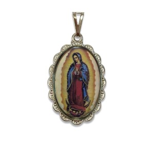 MD128025 - Medalha N. Sra. De Guadalupe Rendada Níquel - 5x2,5cm