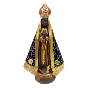 IM100490 - Imagem N. Sra. Aparecida c/ Veludo e Strass - 24x14cm