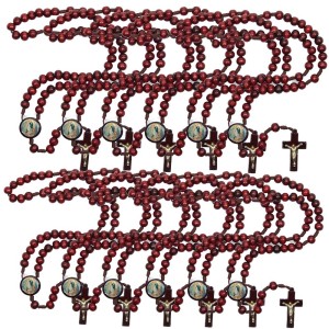 TE940012P12 - Terço N. Sra. Da Conceição Madeira c/ 12un.- 37cm