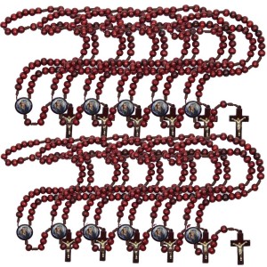 TE940014P12 - Terço N. Sra. Das Dores Madeira c/ 12un. - 37cm