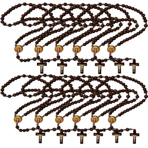 TE940178P12 - Terço N. Sra das Lágrimas Madeira c/ 12un. - 37cm