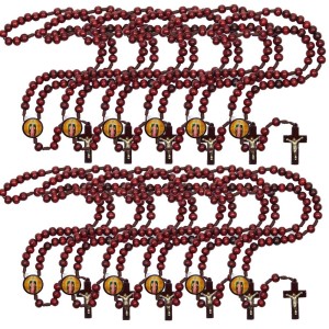 TE940179P12 - Terço N. Sra das Lágrimas Madeira c/ 12un. - 37cm