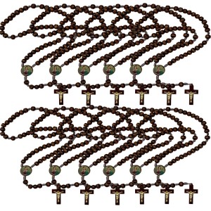 TE940275P12 - Terço Santa Luzia Madeira c/ 12un - 37cm