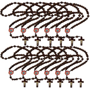 TE940899P12 - Terço Divino Espírito Santo Madeira c/ 12un.  - 37cm