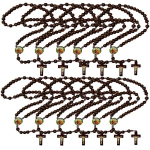 TE940439P12 - Terço São Paulo Madeira c/ 12un. - 37cm