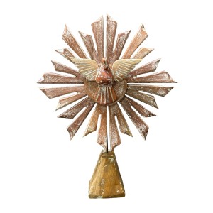 DF1984050 - Pedestal Divino Espírito Santo Resplendor Madeira - 39x30cm