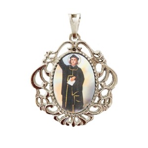 MD129416 - Medalha Santo Ivo Camafeu Níquel - 5x4,2cm