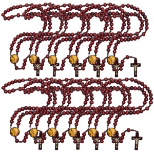 TE940405P12 - Terço São José Madeira c/ 12un. - 37cm