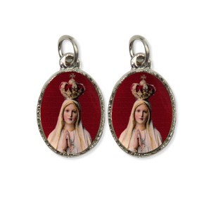 MD127022P2 - Medalha N. Sra. De Fátima Dupla Níquel c/ 2un. - 2,2x1,2cm