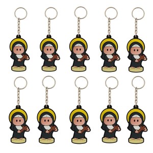 CH50021P10 - Chaveiro Santa Rita de Cássia Emborrachado c/ 10un. - 11x3cm
