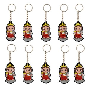 CH50040P10 - Chaveiro Santa Bárbara Emborrachado c/ 10un. - 11x3cm