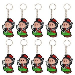 CH50418P10 - Chaveiro São Jorge Emborrachado c/ 10un. - 11x4cm