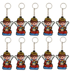 CH50806P10 - Chaveiro São Miguel Arcanjo Emborrachado c/ 10un. - 11x3,5cm