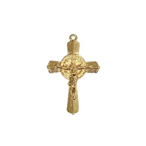 CZ861563 - Cruz São Bento Metal Dourado - 5x3,3xm