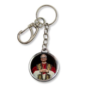 CH1090045 - Chaveiro Papa Leão XIV Duplo Resinado - 12x3,5cm