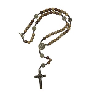 TE930220 - Terço São Bento Madeira c/ Fecho - 41cm