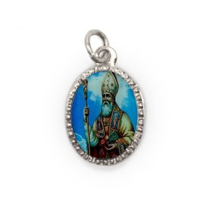 MD103868P10 - Medalha de Alumínio Oval Grande Prata c/ 10un. Santo Agostinho - 2X1,3cm