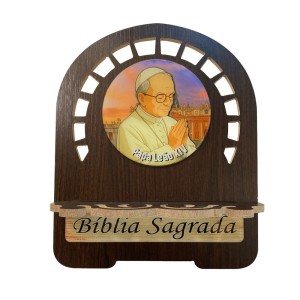 PB811570 - Porta Bíblia Papa Leão XIV MDF Resinado - 26x21,5cm