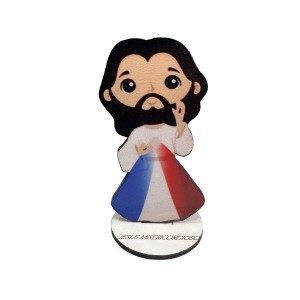 PE721207 - Pedestal Jesus Misericordioso Infantil MDF - 10x5,2cm