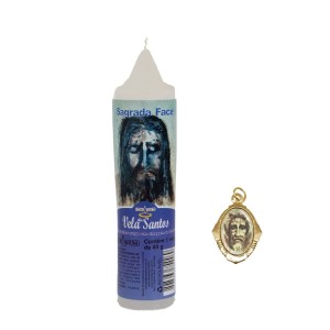 VE155130 - Vela Sagrada Face c/ Imagem de Bolso - 14x3cm