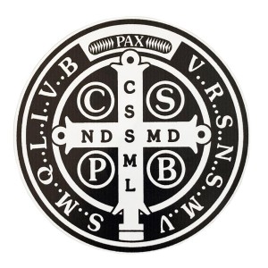 AD82132 - Adesivo Medalha de São Bento Preto - 10,5x10,5cm