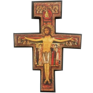 CW810185 - Crucifixo de Parede São Damião MDF - 40x29cm