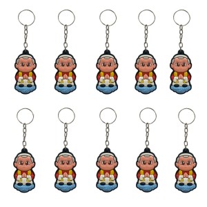 CH50443P10 - Chaveiro Papa Leão XIV Emborrachado c/ 10un. - 11,5x3cm