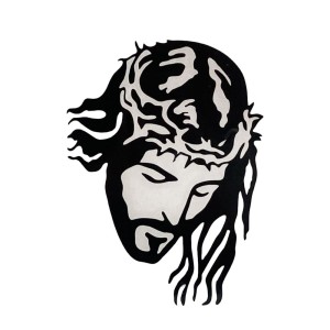 AD91302 - Adesivo Jesus Cristo Preto - 10x8cm