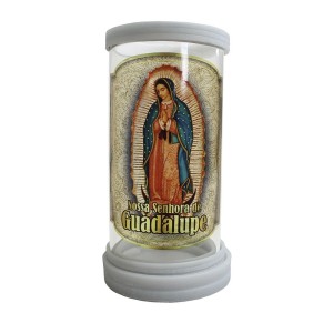 PV158105 - Porta Vela Vidro N. Sra De Guadalupe - 17x9,3cm