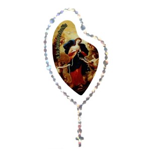 AD1501130 - Adesivo Terço N. Sra. Desatadora dos Nós Prata - 12x6cm