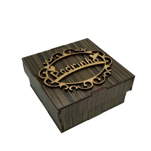 CXM75805 - Caixinha Padrinho MDF Tabaco - 10x10cm