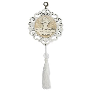 DE720136 - Adorno Anjo MDF Branco (Menina) - 29x12cm