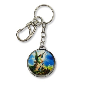 CH1090065 - Chaveiro Anjo da Guarda Duplo Resinado - 12x3,5cm