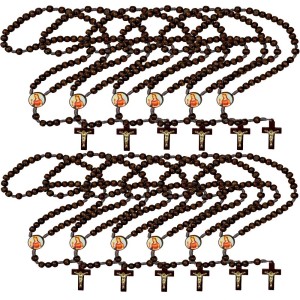 TE940268P12 - Terço Santa Bárbara Madeira c/ 12un. - 37cm