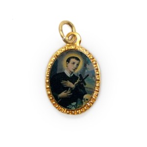 MD103244P10 - Medalha de Alumínio Oval Dourada c/ 10un. São Geraldo - 2X1,3cm