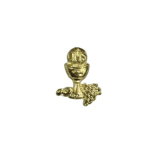 MD112007P6 - Pingente Primeira Eucaristia Dourado c/ 6un. - 2,8x2,3cm
