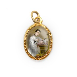 MD103260P10 - Medalha de Alumínio Oval Dourada c/ 10un. São Luiz - 2X1,3cm