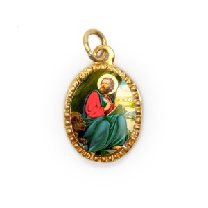 MD103262P10 - Medalha de Alumínio Oval Dourada c/ 10un. São Marcos- 2X1,3cm