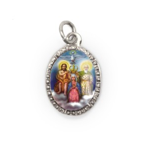 MD103802P10 - Medalha de Alumínio Oval Prata c/ 10un. Divino Pai Eterno - 2X1,3cm