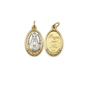 MD1180021 - Medalha N. Sra. Aparecida Italiana Oval Dourada - 2,5x1,7cm