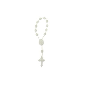 DZ05001 - Dezena de Acrílico Branca (Mini Terço) - 13,5x1cm