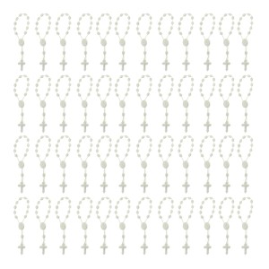 DZ05001P50 - Dezena de Acrílico Branca c/50un. (Mini Terço) - 13,5x1cm