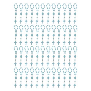 DZ05004P50 - Dezena de Acrílico Azul c/50un. (Mini Terço) - 13,5x1cm