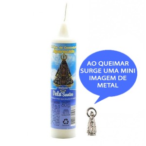 VE155100 - Vela N. Sra. Aparecida c/ Santo de Bolso - 14x3cm