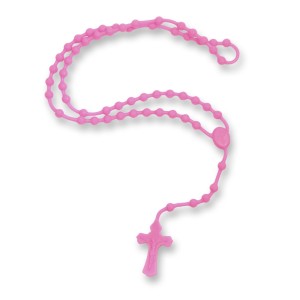 TE171003 - Terço Silicone Rosa Neon - 39cm