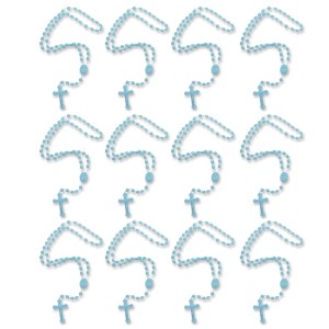 TE050010P12 - Terço Acrílico Azul Claro c/ 12un. - 32cm