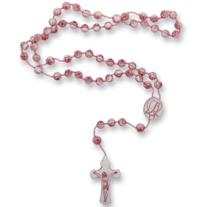 TE050303 - Terço Acrílico Vermelho Envelhecido - 38cm