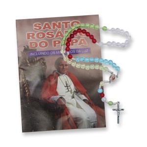 TE950610 - Terço c/ Oração Papa João Paulo II - 26cm